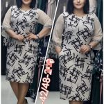 Knee-length dress.